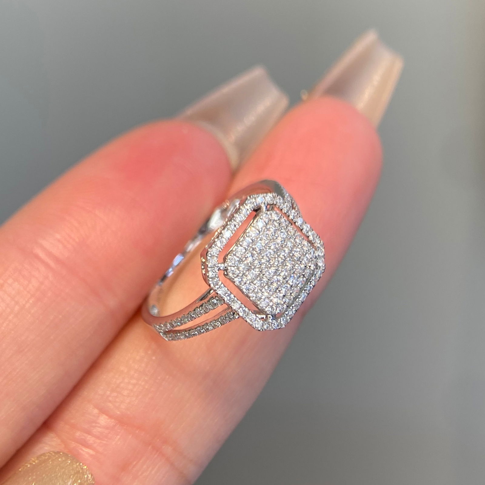 14k Gold 0.5 Ct Natural H Diamond Ring - 6