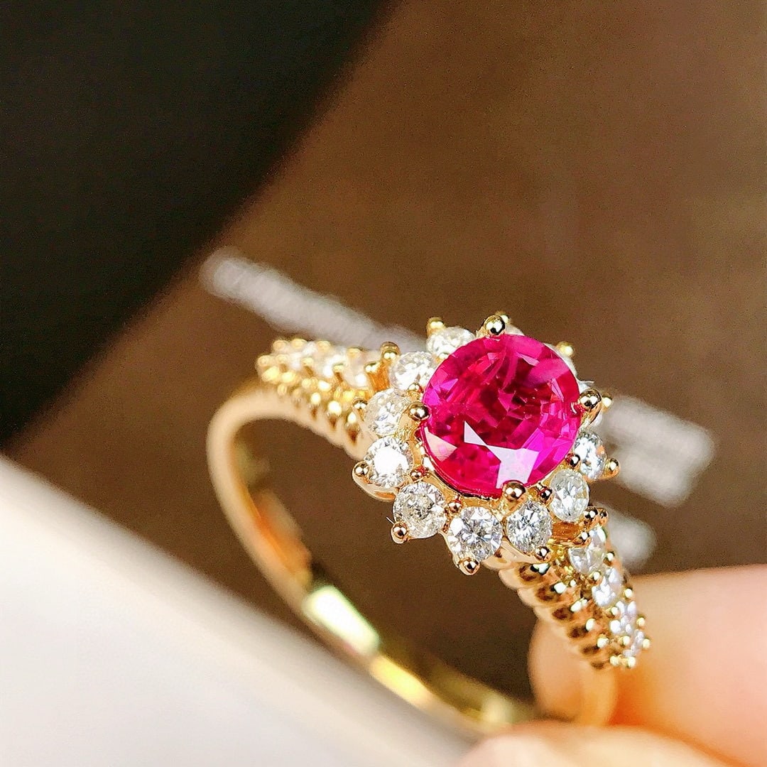 14k Gold 1.06 Ctw Natural Ruby & Diamond Ring - 3