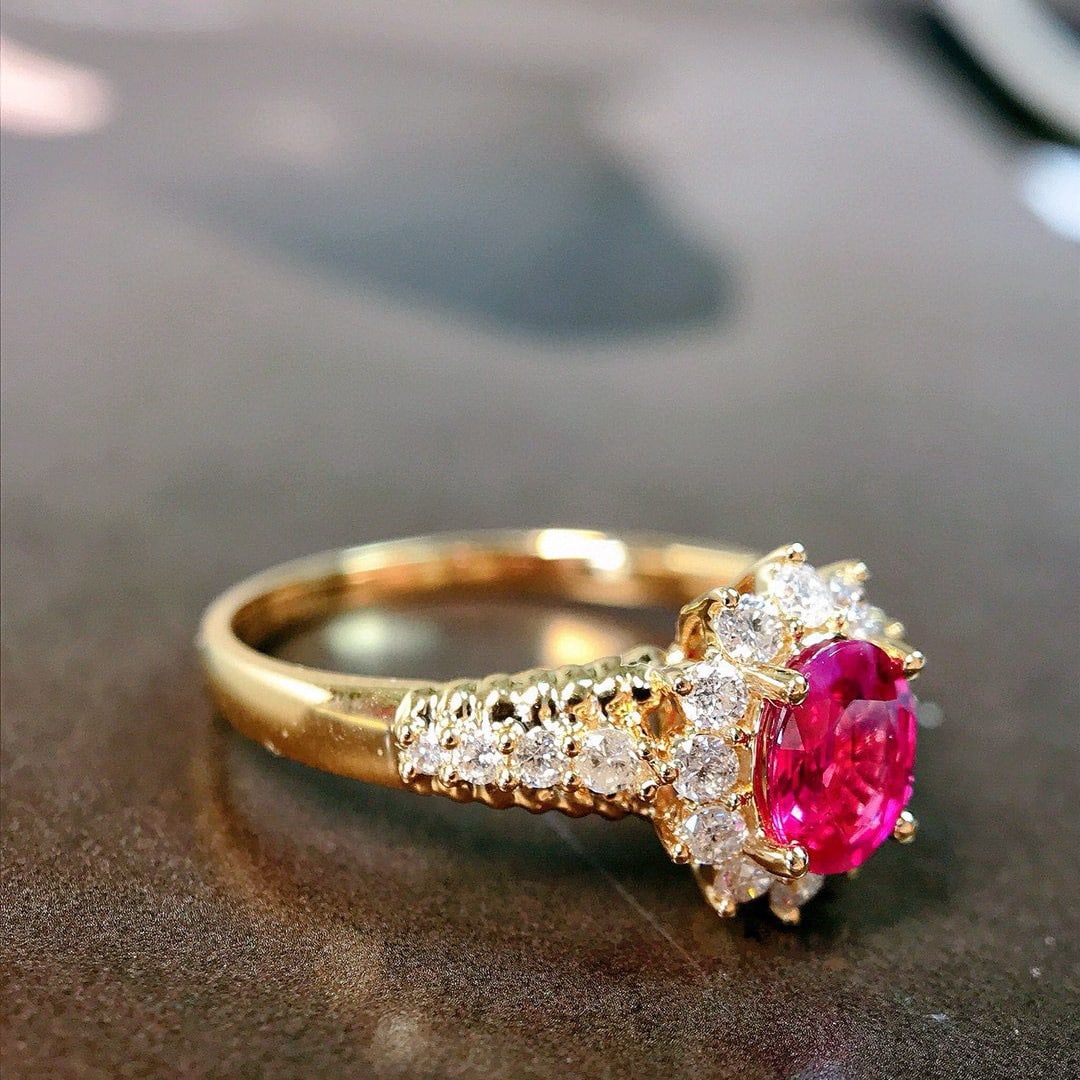 14k Gold 1.06 Ctw Natural Ruby & Diamond Ring - 5