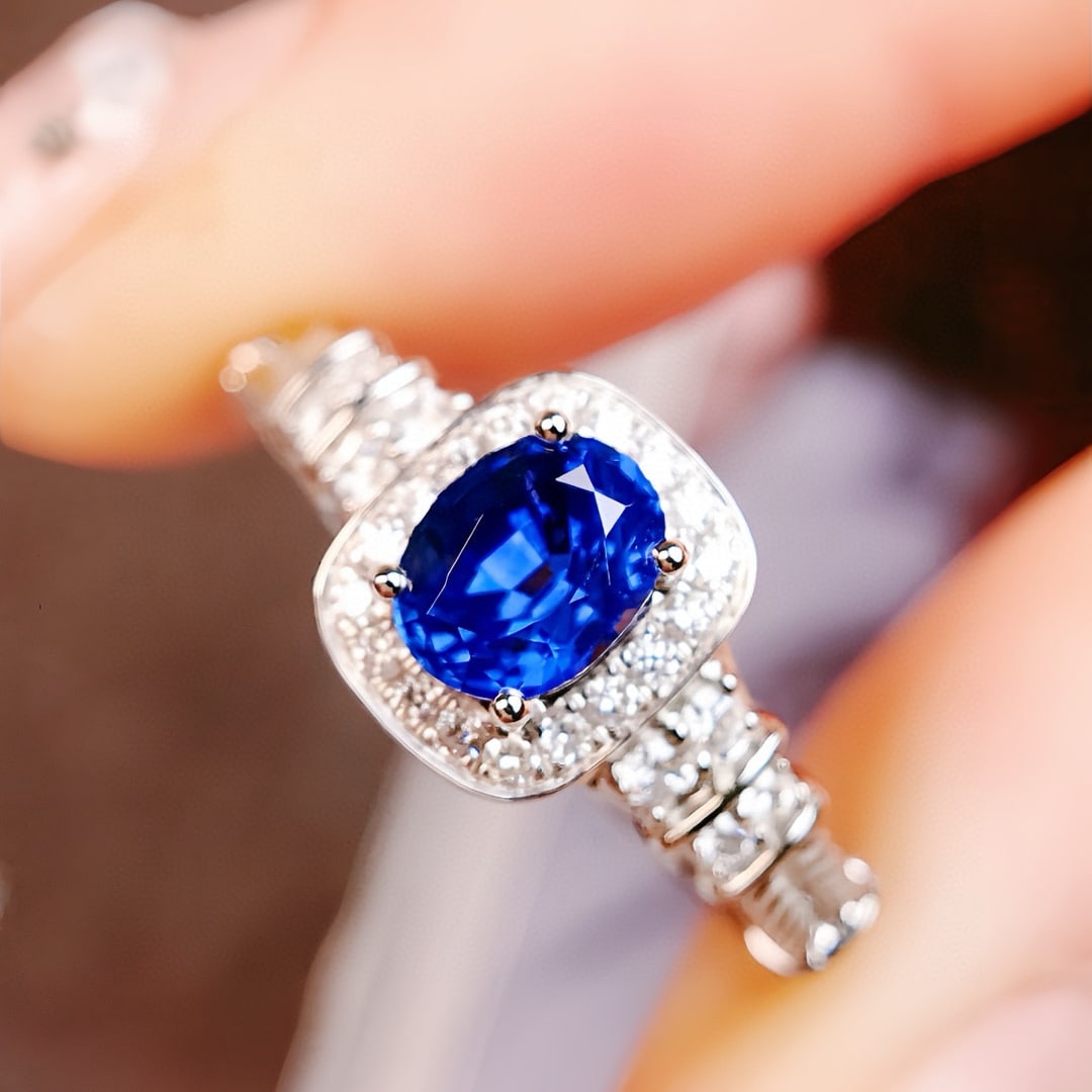 14k Gold 1.00 Ctw Natural Sapphire & Diamond Ring - 2