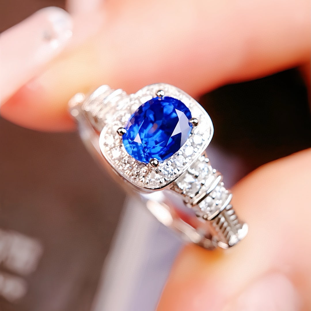 14k Gold 1.00 Ctw Natural Sapphire & Diamond Ring - 3