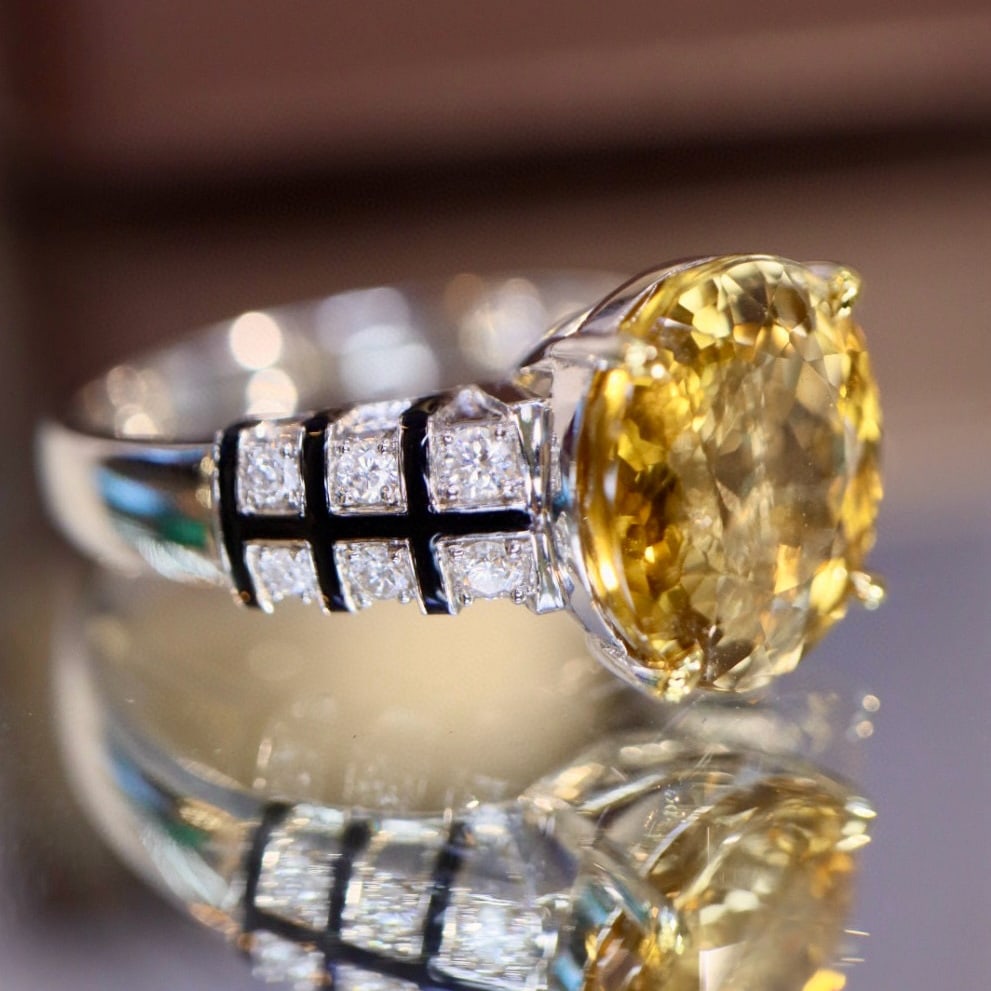 14k Gold 3.57 Ctw Natural Tourmaline & Diamond Ring - 4