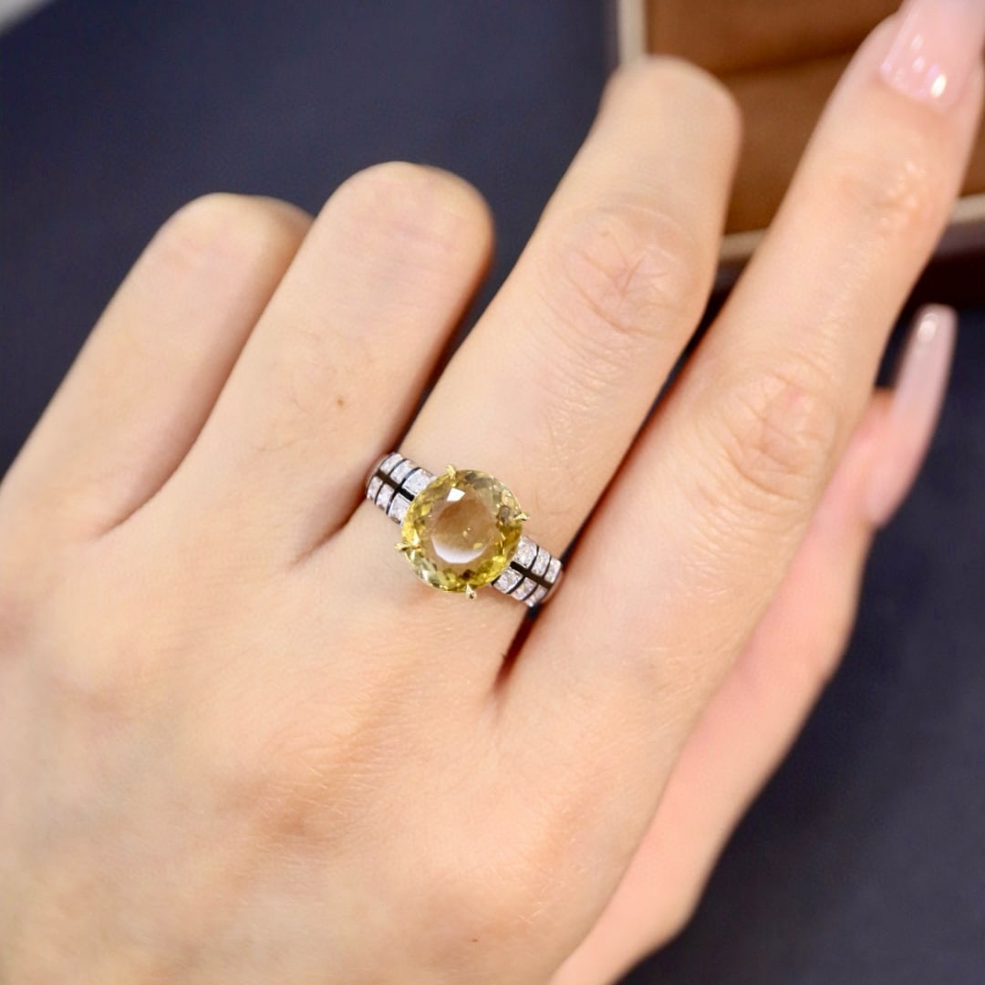 14k Gold 3.57 Ctw Natural Tourmaline & Diamond Ring - 8