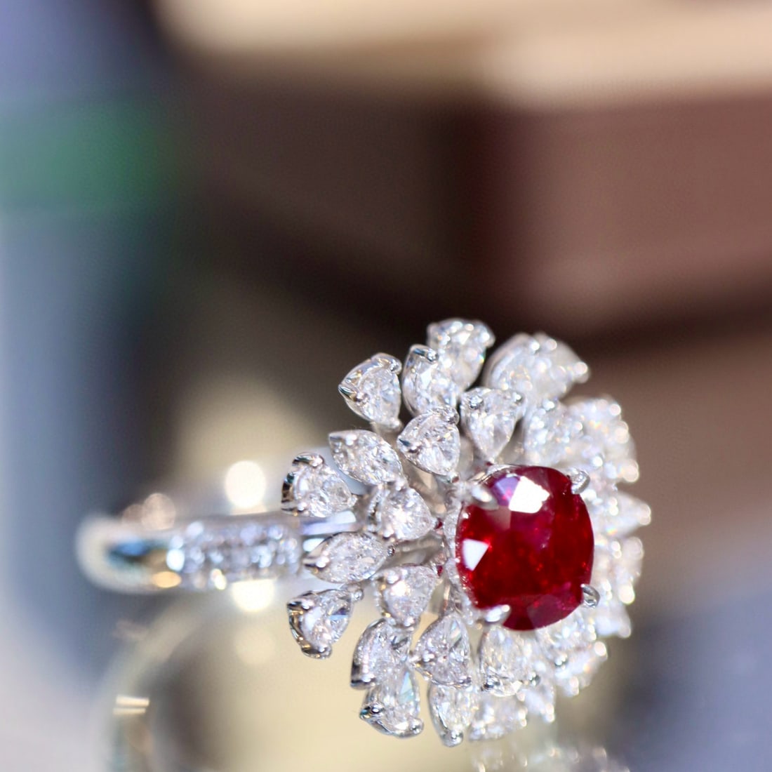 14k Gold 1.75 Ctw Vivid Red Natural Ruby & Diamond Ring - 6