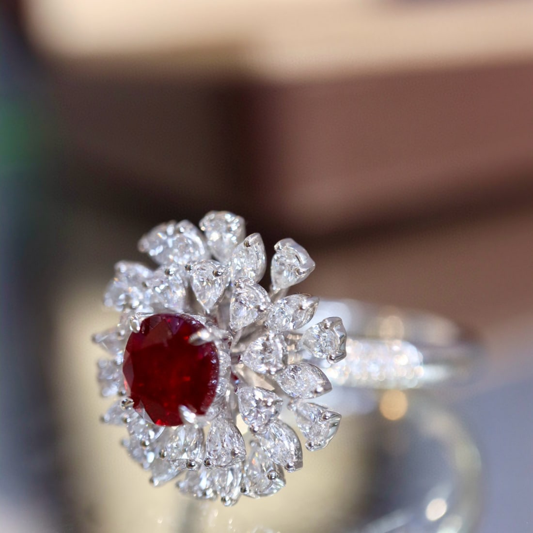 14k Gold 1.75 Ctw Vivid Red Natural Ruby & Diamond Ring - 7
