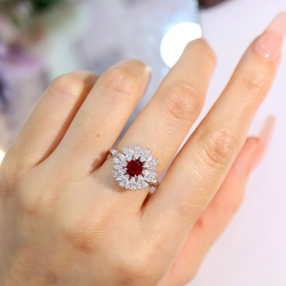 14k Gold 1.75 Ctw Vivid Red Natural Ruby & Diamond Ring - 8