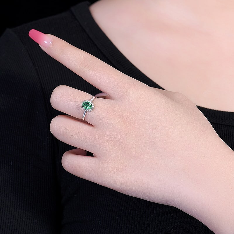 14k Gold 1.06 Ctw Natural Emerald & Diamond Ring - 6
