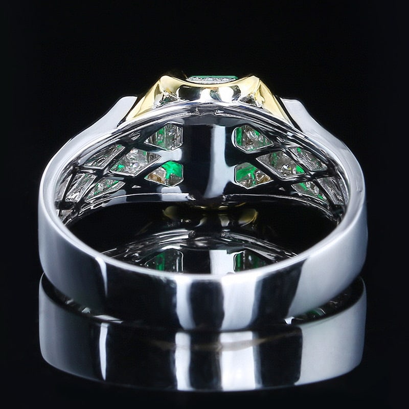 14k Gold 1.08 Ctw Vivid Green Natural Emerald & Diamond Ring - 4