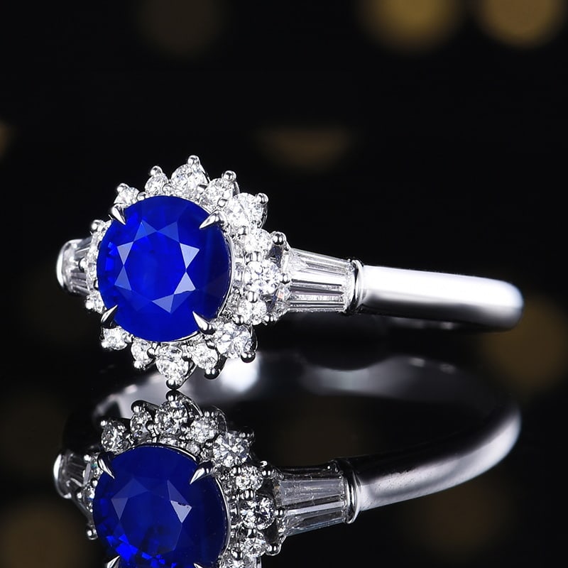 14k Gold 1.56 Ctw Natural Sapphire & Diamond Ring - 2