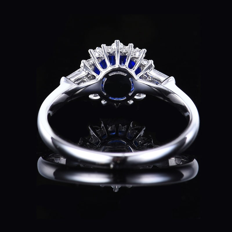 14k Gold 1.56 Ctw Natural Sapphire & Diamond Ring - 4
