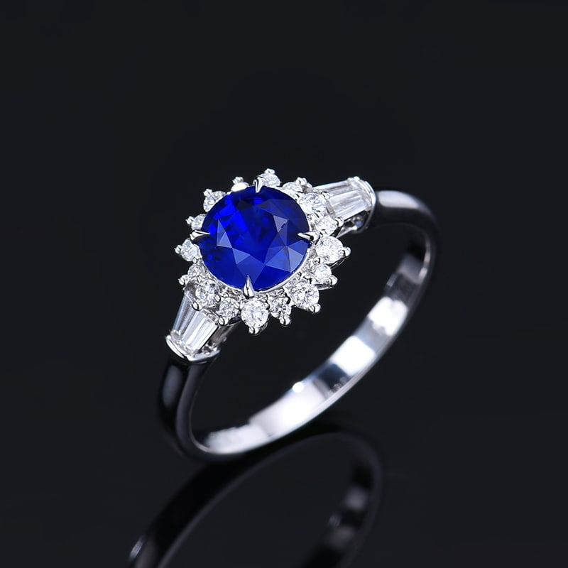 14k Gold 1.56 Ctw Natural Sapphire & Diamond Ring - 5