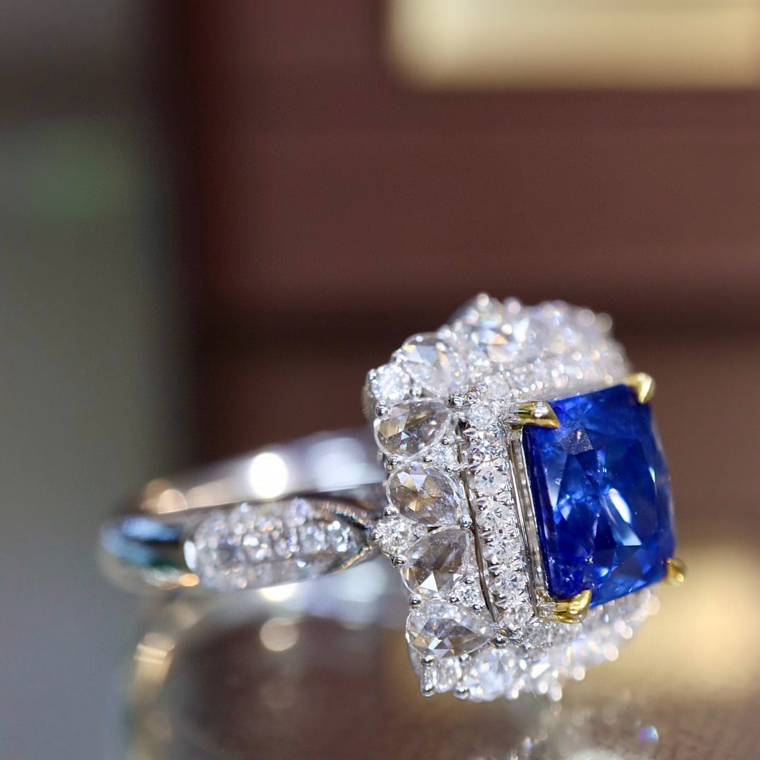 14k Gold 2.34 Ctw Natural Sapphire & Diamond Ring - 3