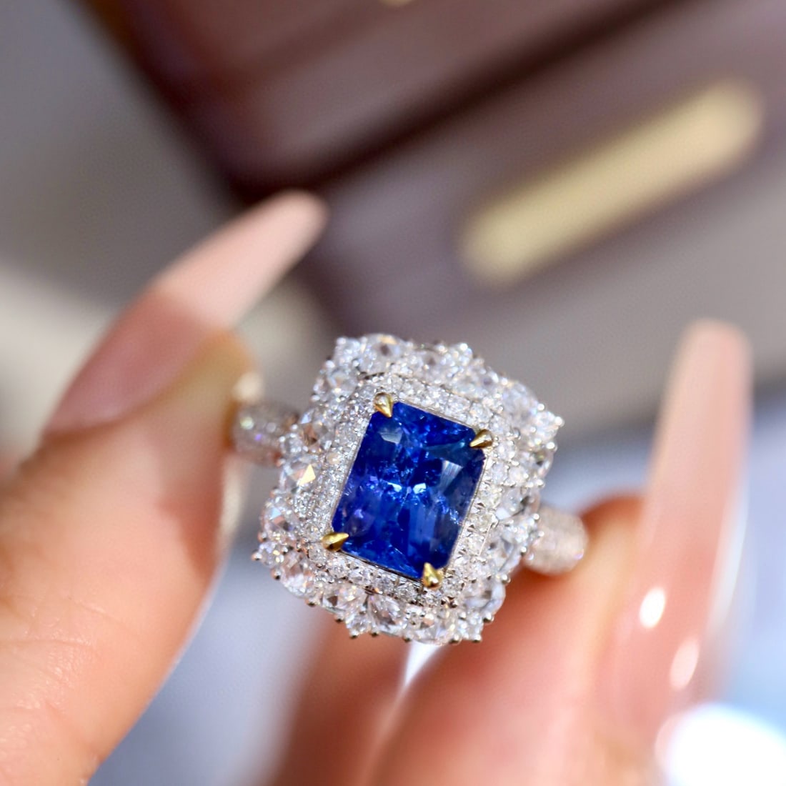 14k Gold 2.34 Ctw Natural Sapphire & Diamond Ring - 5