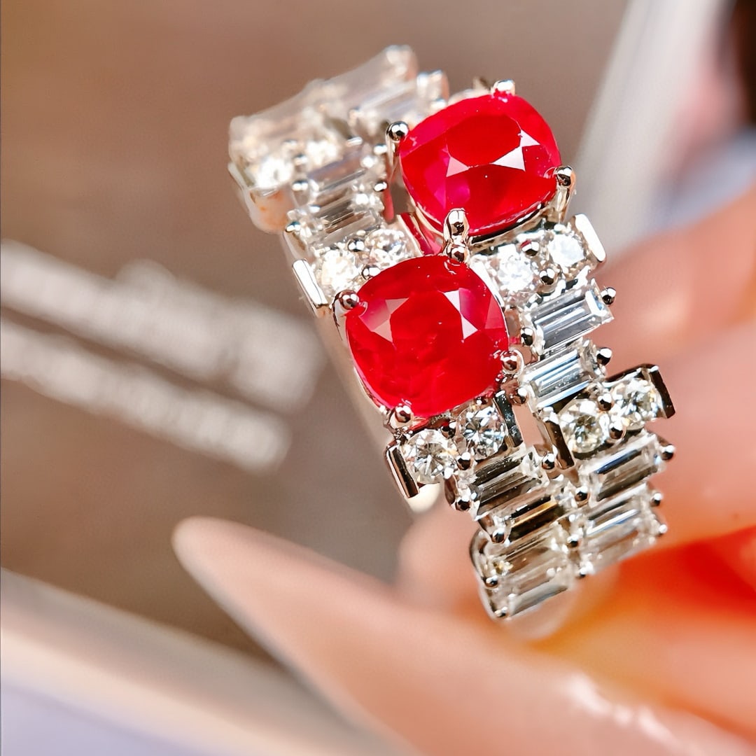 14k Gold 1.73 Ctw Natural Ruby & Diamond Ring - 2