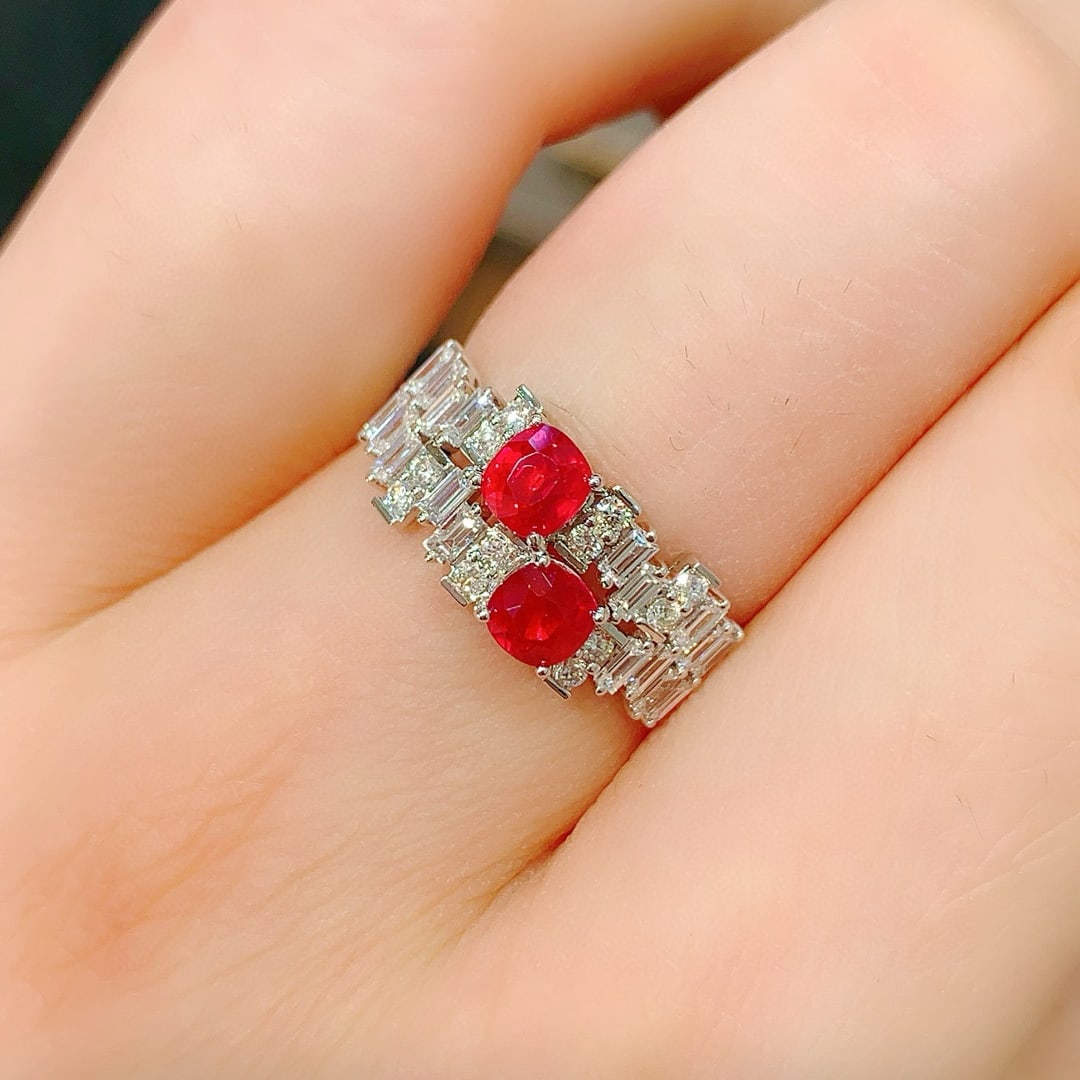 14k Gold 1.73 Ctw Natural Ruby & Diamond Ring - 5