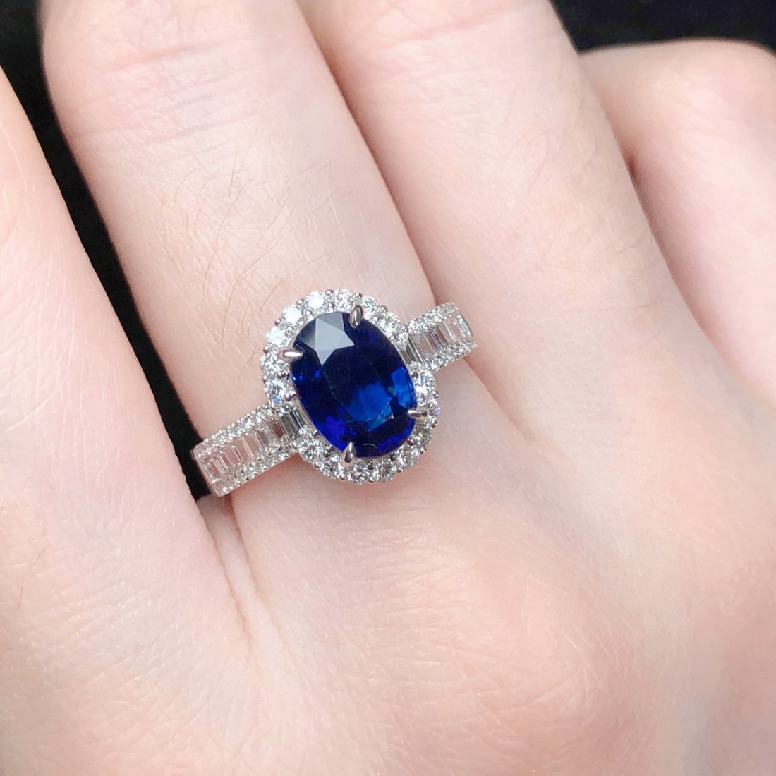 14k Gold 2.90 Ctw Natural Sapphire & Diamond Ring - 8