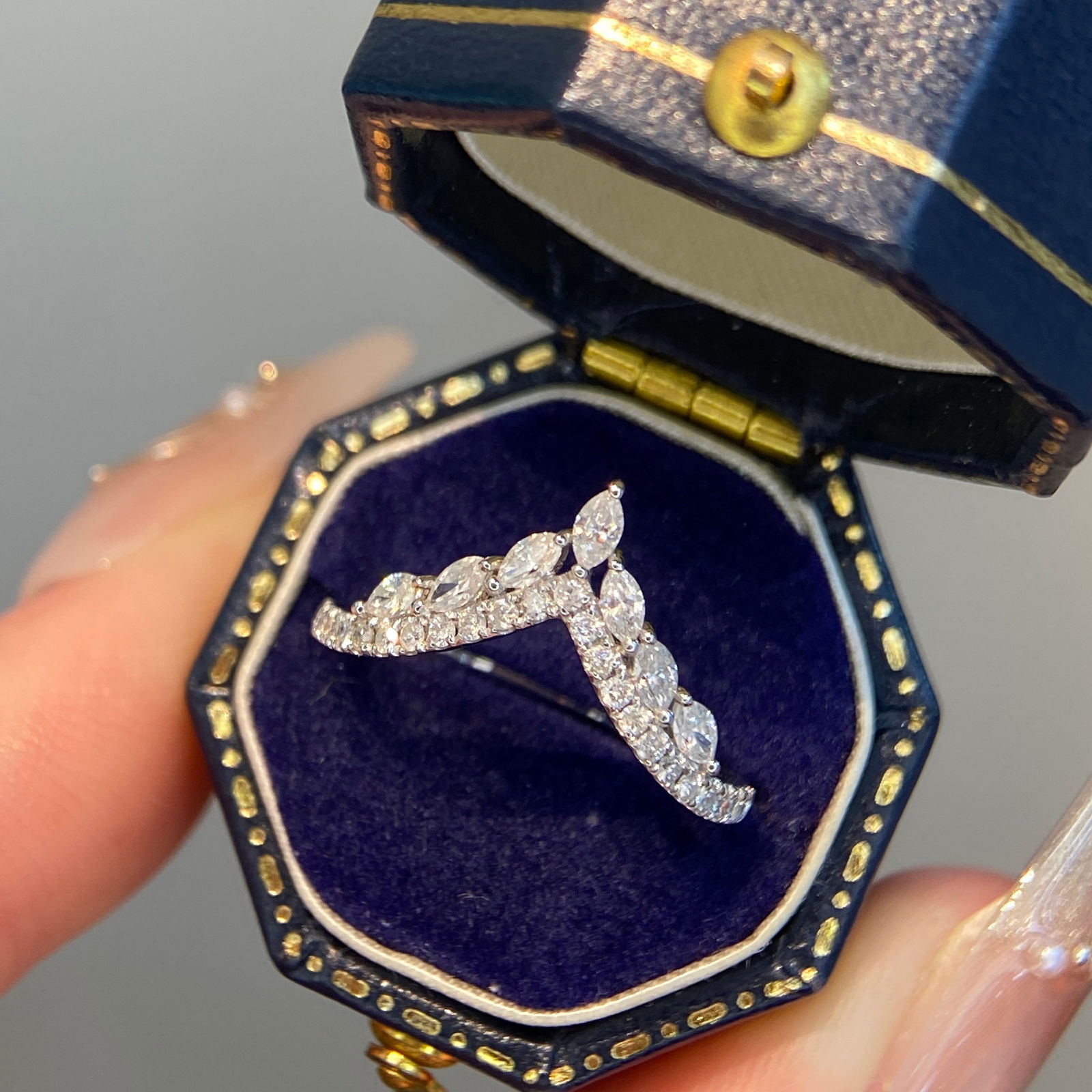 14k Gold 0.45 Ct Natural H Diamond Ring - 3