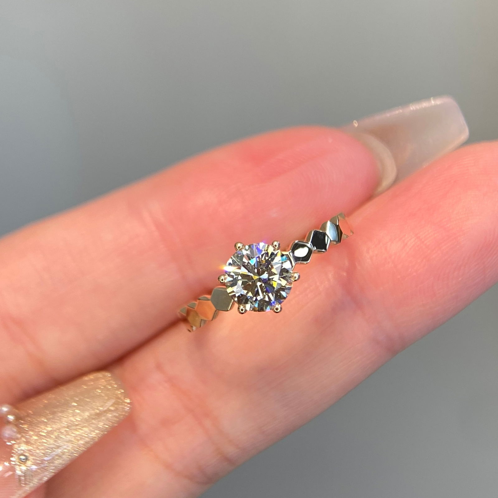 14k Gold 1 Ct Natural H Diamond Ring - 4