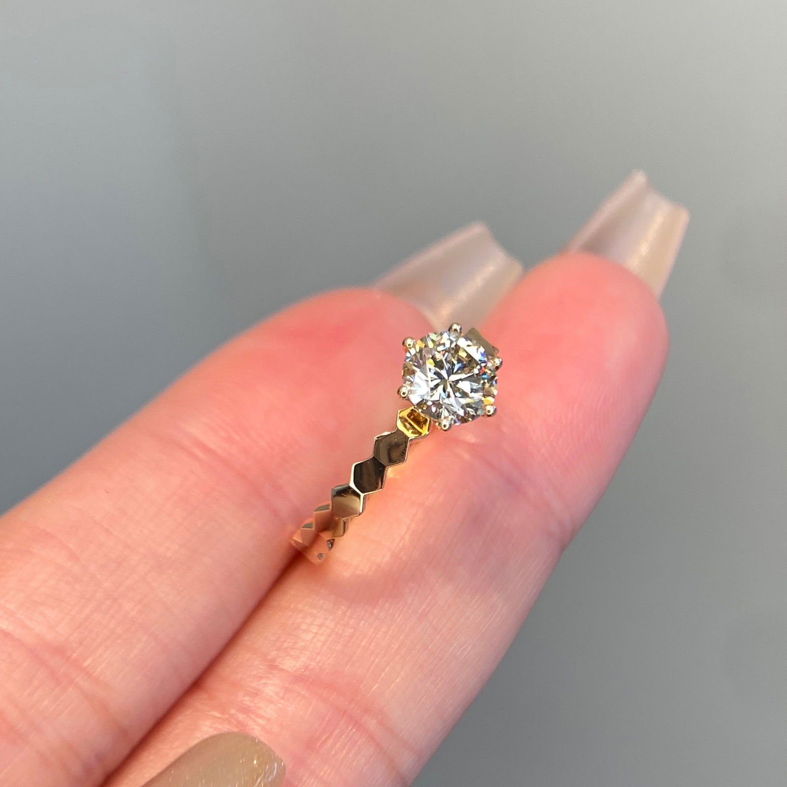 14k Gold 1 Ct Natural H Diamond Ring - 6