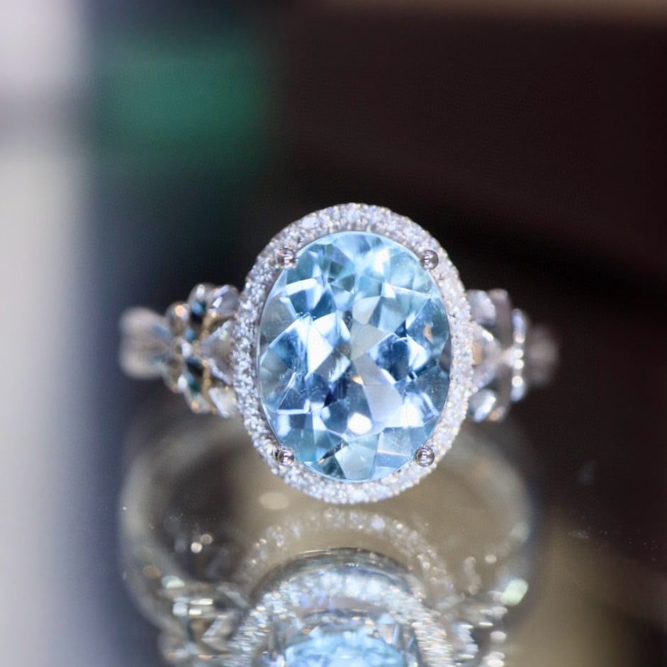 14k Gold 1.64 Ctw Natural Topaz & Diamond Ring - 3