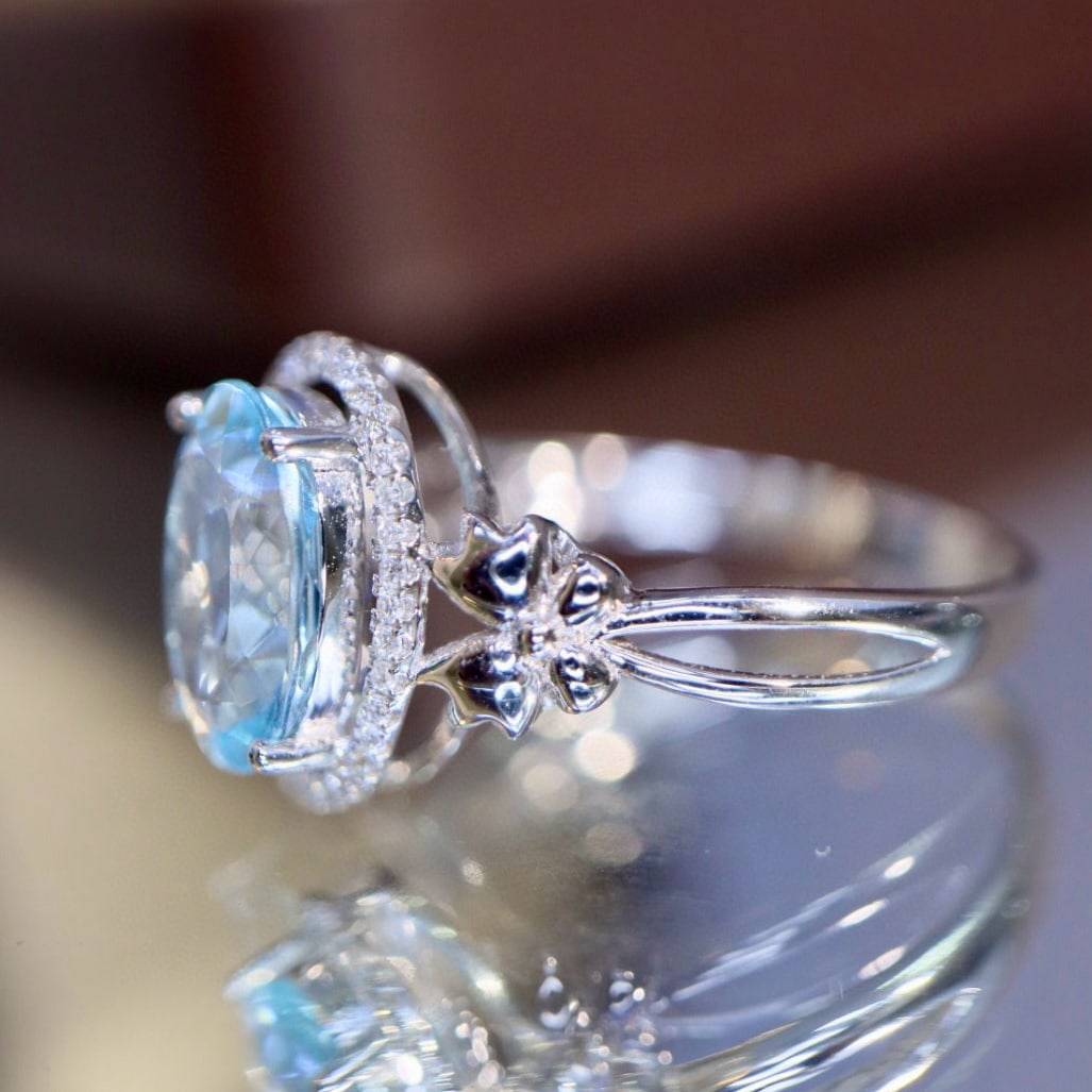 14k Gold 1.64 Ctw Natural Topaz & Diamond Ring - 4