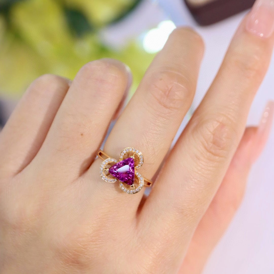 14k Gold 1.38 Ct Natural Tourmaline & Diamond Ring - 5