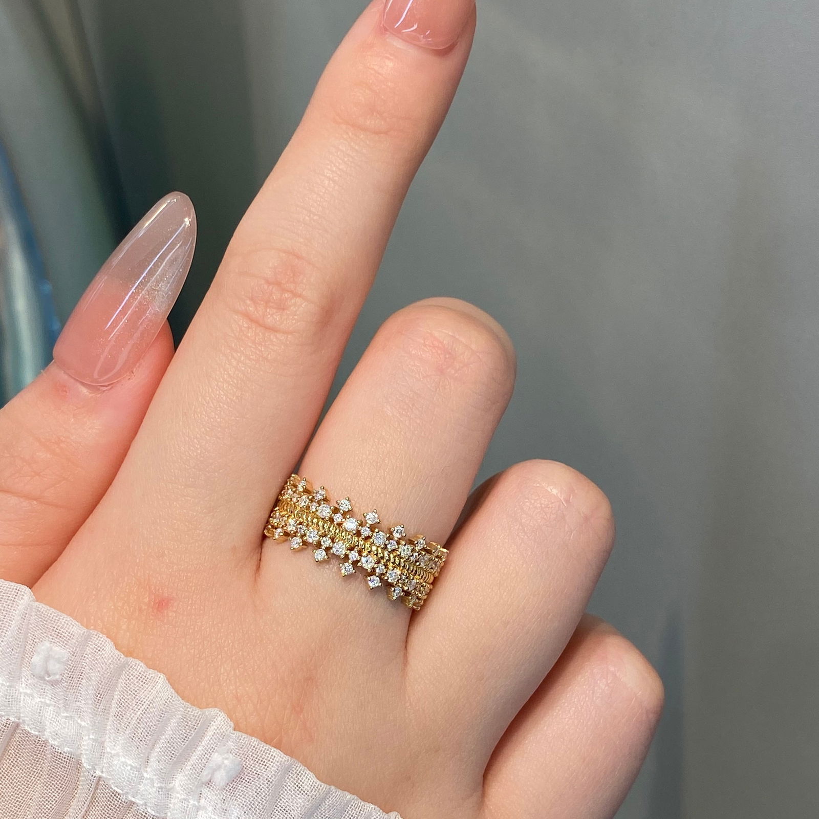 14k Gold 0.6 Ct Natural H Diamond Ring - 7