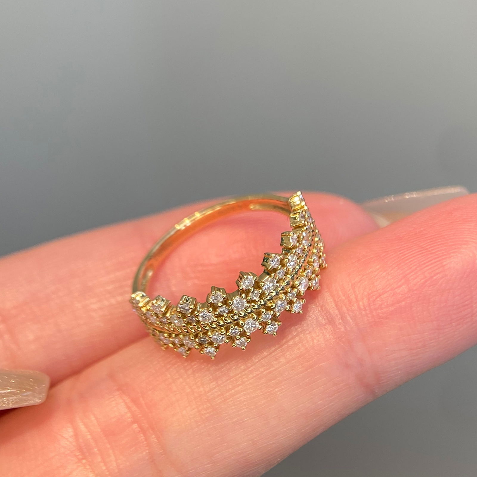 14k Gold 0.6 Ct Natural H Diamond Ring - 8