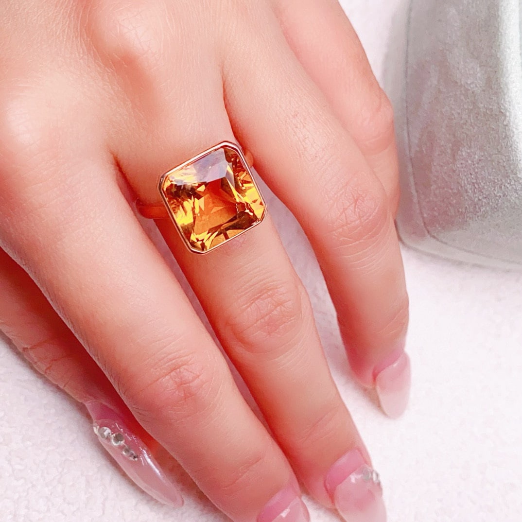 14k Gold 7.95 Ct Natural Citrine Ring - 5