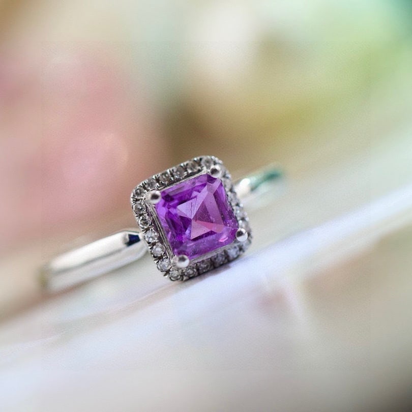 14k Gold 0.96 Ctw Natural Sapphire & Diamond Ring - 2