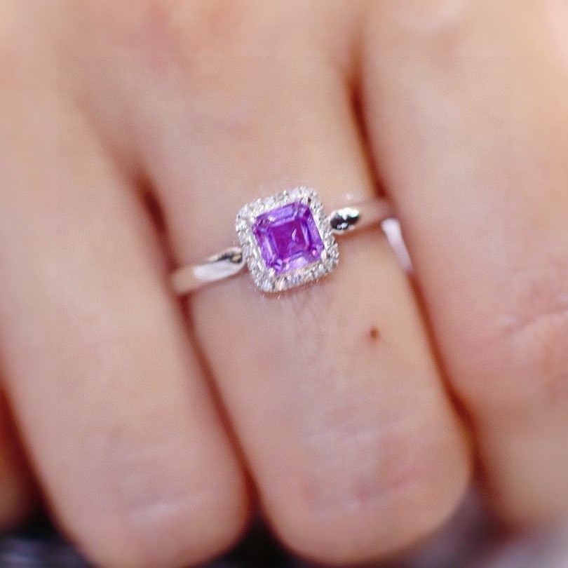 14k Gold 0.96 Ctw Natural Sapphire & Diamond Ring - 4