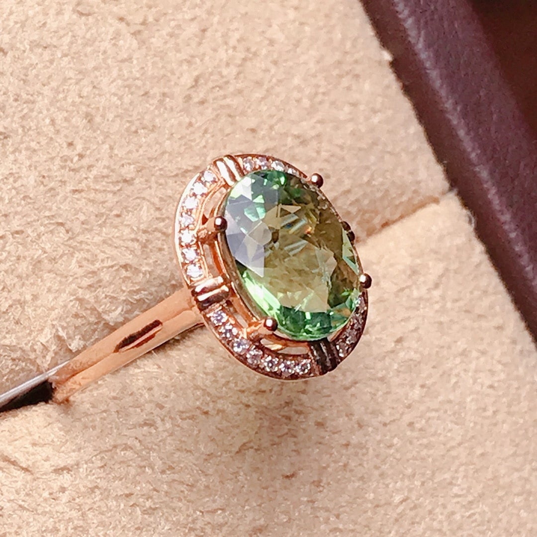 14k Gold 2.65 Ct Natural Tourmaline & Diamond Ring - 3