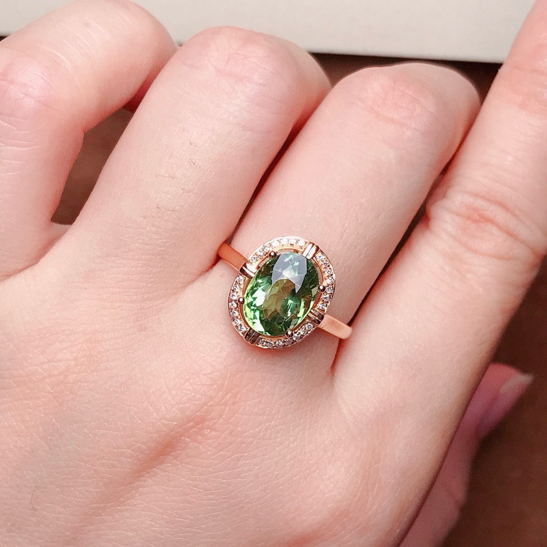 14k Gold 2.65 Ct Natural Tourmaline & Diamond Ring - 4