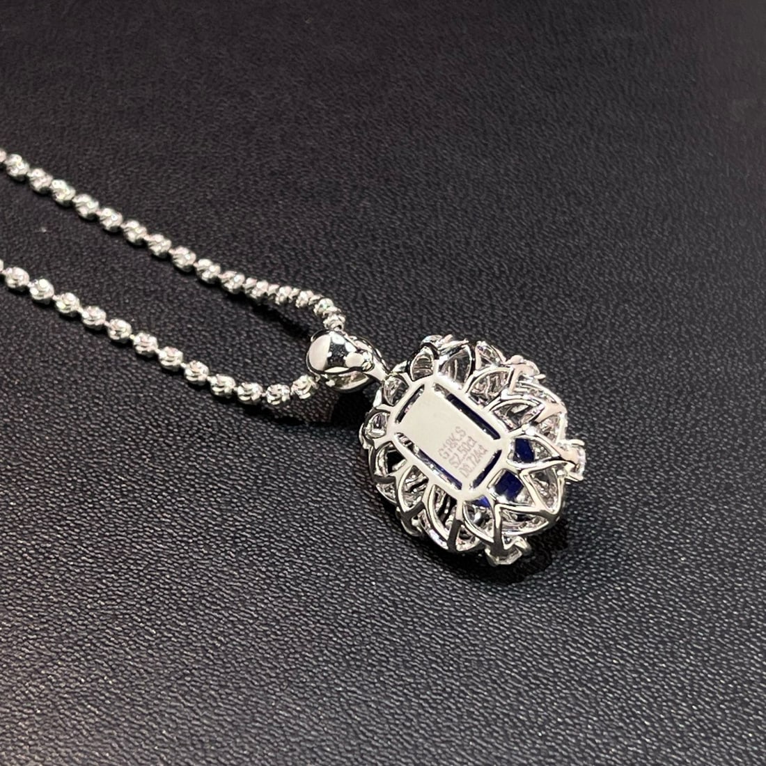 14k Gold 3.22 Ctw Natural Sapphire & Diamond Pendant( Without Chain ) - 6