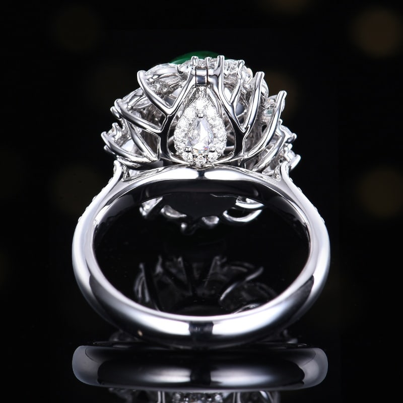 14k Gold 7.51 Ctw Vivid Green Natural Emerald & Diamond Ring/pendant( Without Chain ) - 5