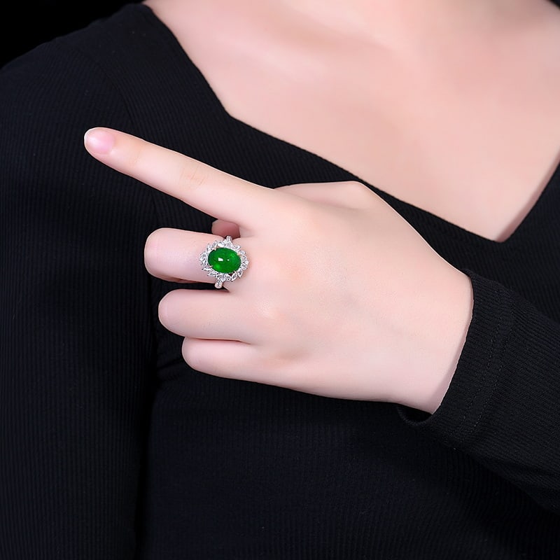 14k Gold 7.51 Ctw Vivid Green Natural Emerald & Diamond Ring/pendant( Without Chain ) - 6