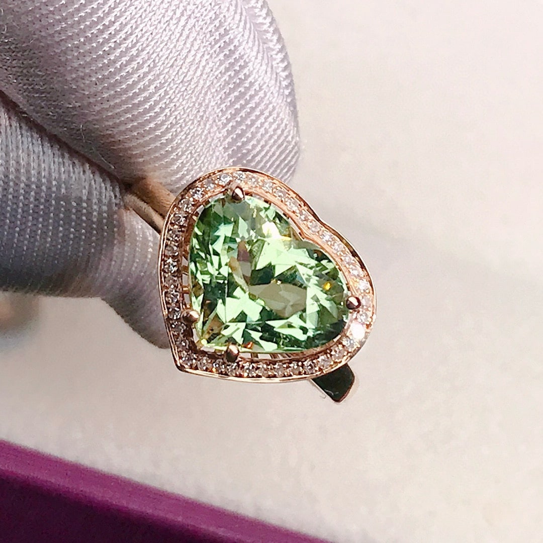 14k Gold 3.52 Ctw Natural Tourmaline & Diamond Ring - 2