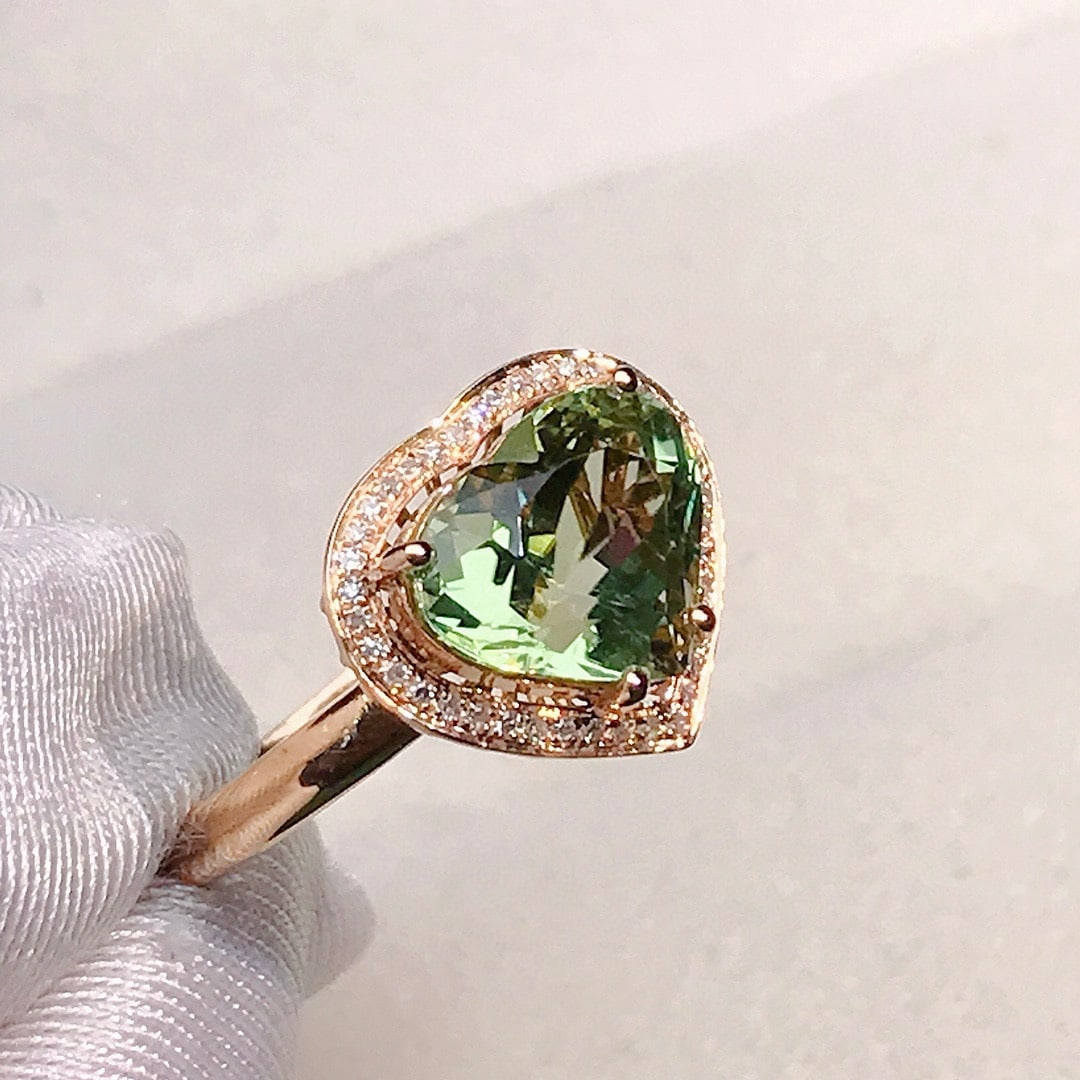 14k Gold 3.52 Ctw Natural Tourmaline & Diamond Ring - 3