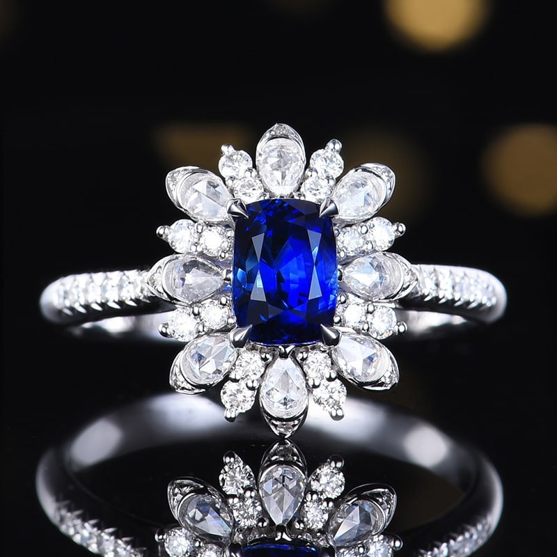 14k Gold 1.49 Ctw Natural Sapphire & Diamond Ring (1 of 6)