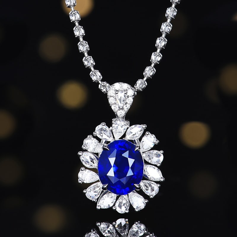 14k Gold 2.75 Ctw Natural Sapphire & Diamond Ring/pendant( Without Chain ) - 4