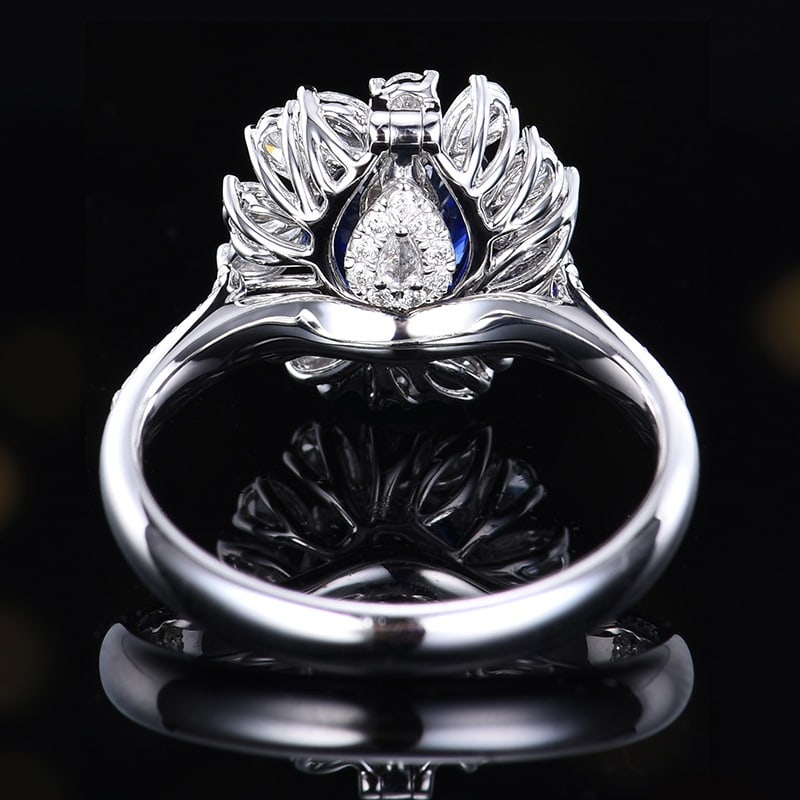 14k Gold 2.75 Ctw Natural Sapphire & Diamond Ring/pendant( Without Chain ) - 5