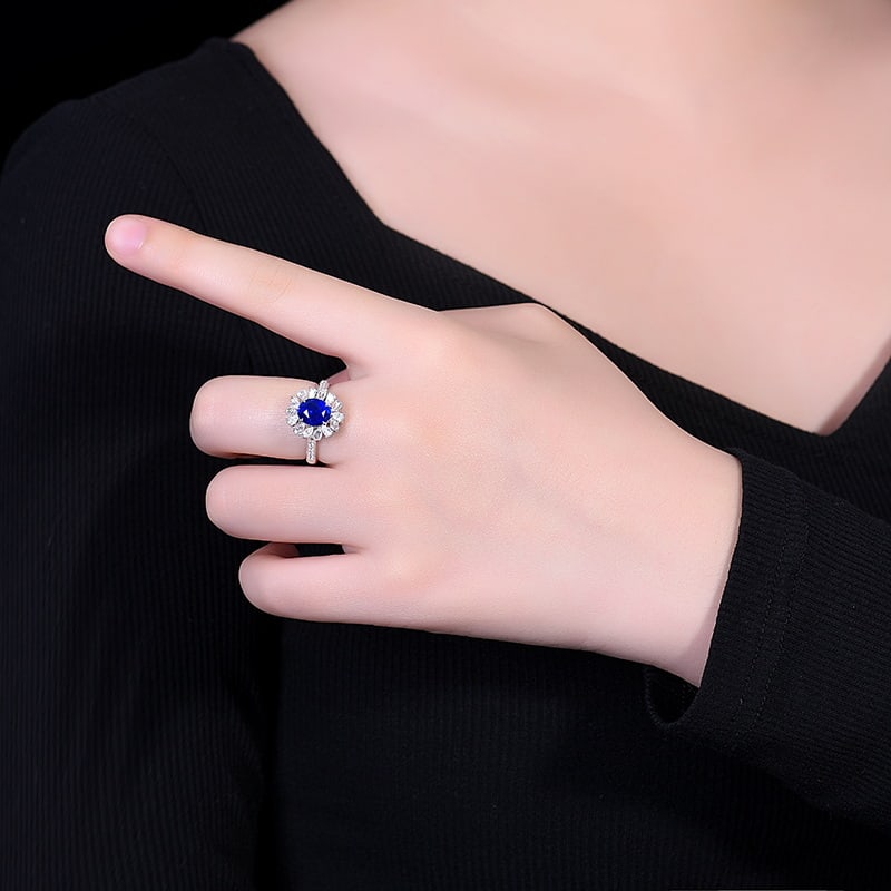 14k Gold 2.75 Ctw Natural Sapphire & Diamond Ring/pendant( Without Chain ) - 6