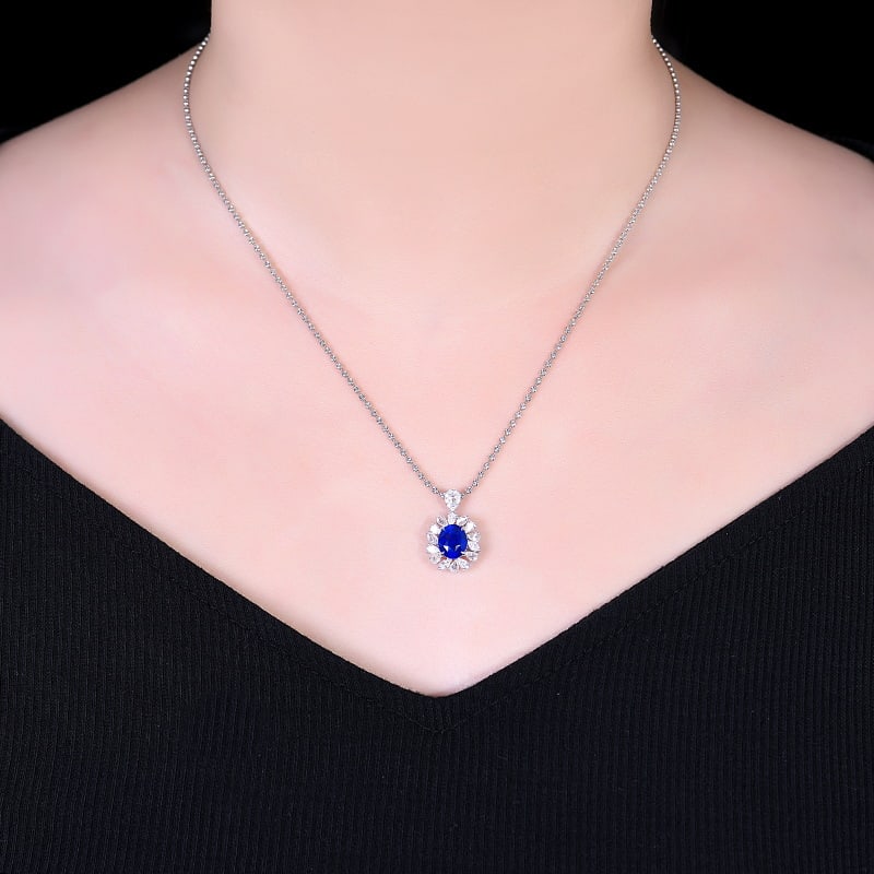 14k Gold 2.75 Ctw Natural Sapphire & Diamond Ring/pendant( Without Chain ) - 7