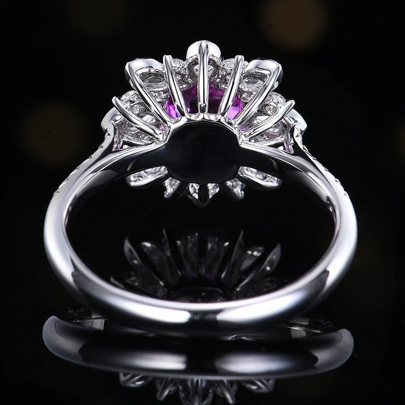 14k Gold 1.75 Ctw Natural Sapphire & Diamond Ring - 4