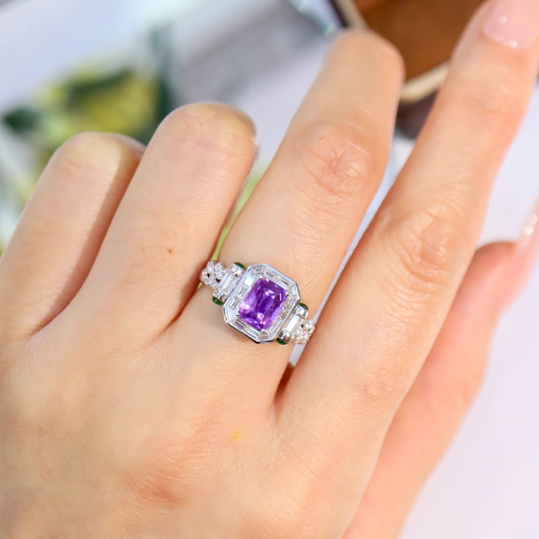 14k Gold 1.66 Ctw Natural Sapphire & Diamond Ring - 4