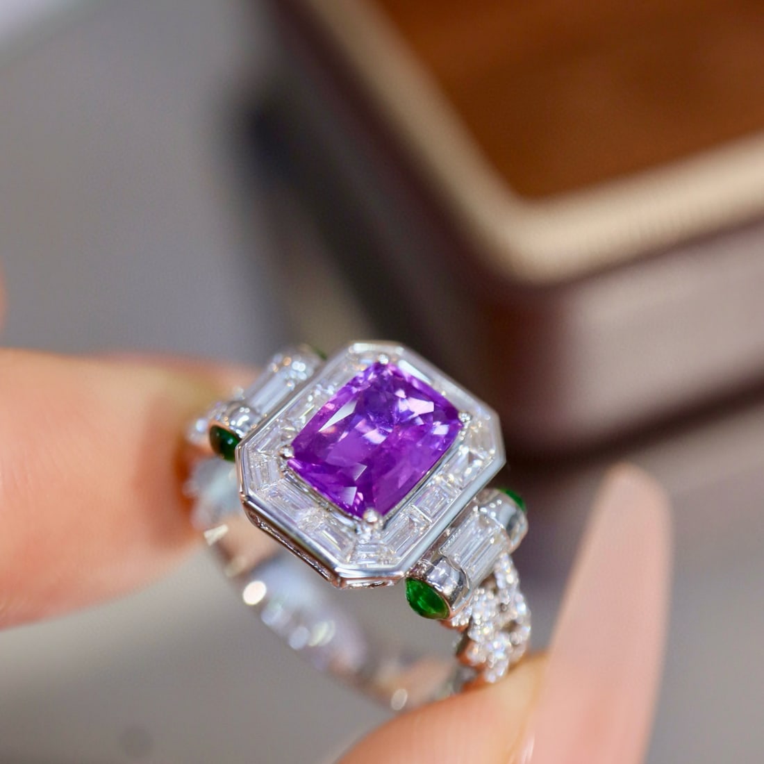 14k Gold 1.66 Ctw Natural Sapphire & Diamond Ring - 6