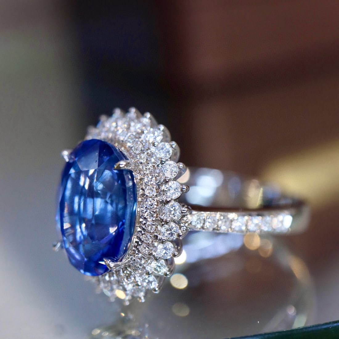 14k Gold 5.29 Ctw Natural Sapphire & Diamond Ring - 2