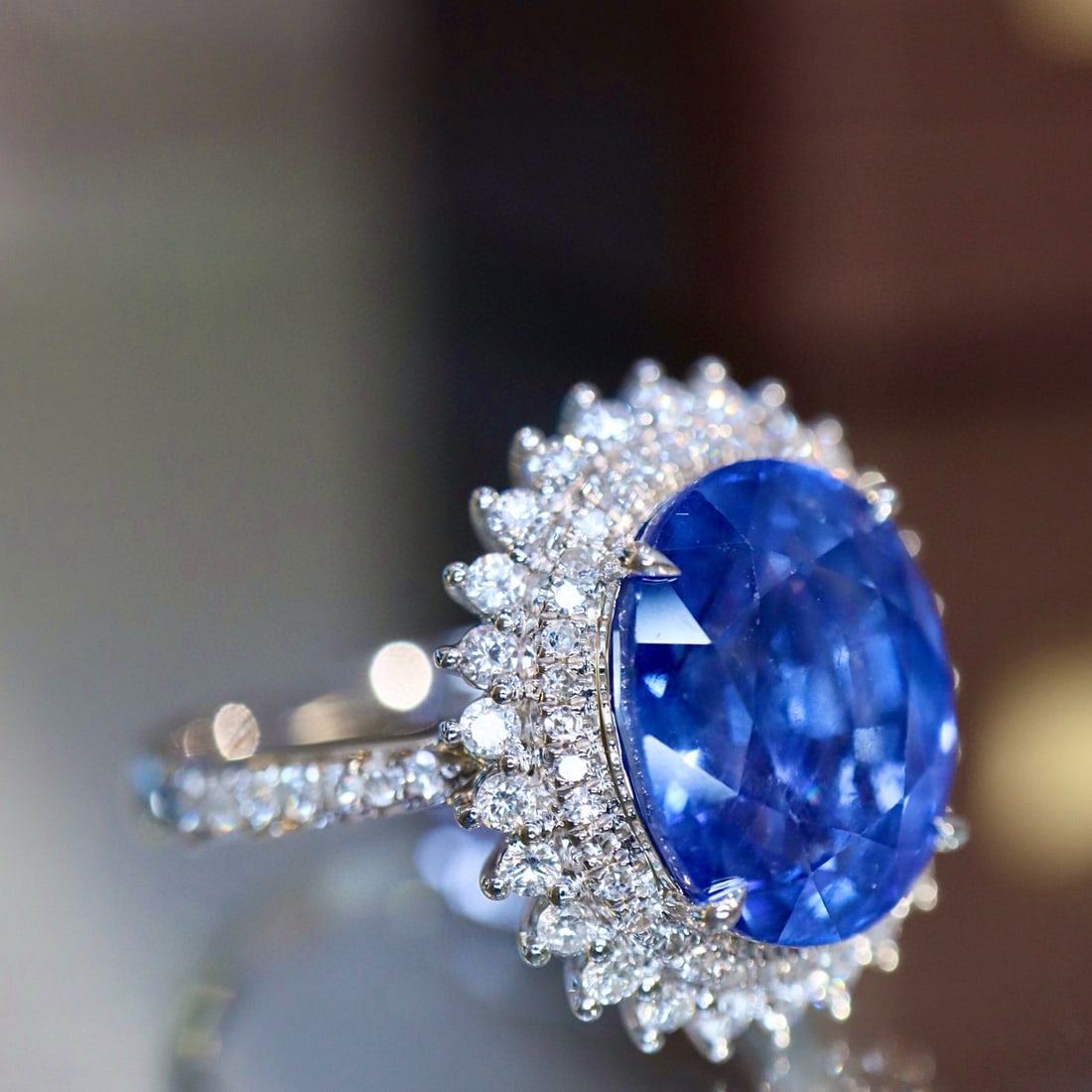 14k Gold 5.29 Ctw Natural Sapphire & Diamond Ring - 3