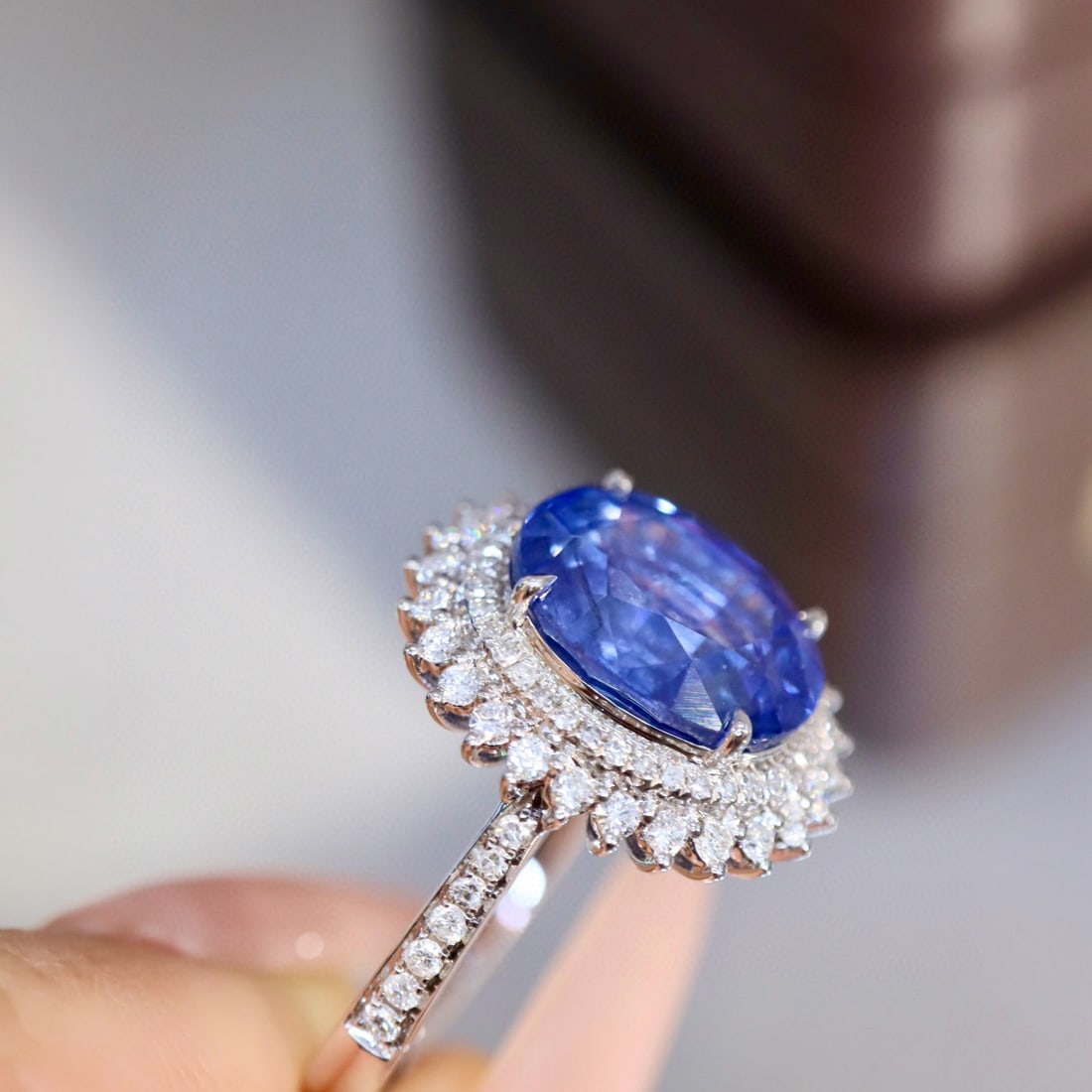 14k Gold 5.29 Ctw Natural Sapphire & Diamond Ring - 7