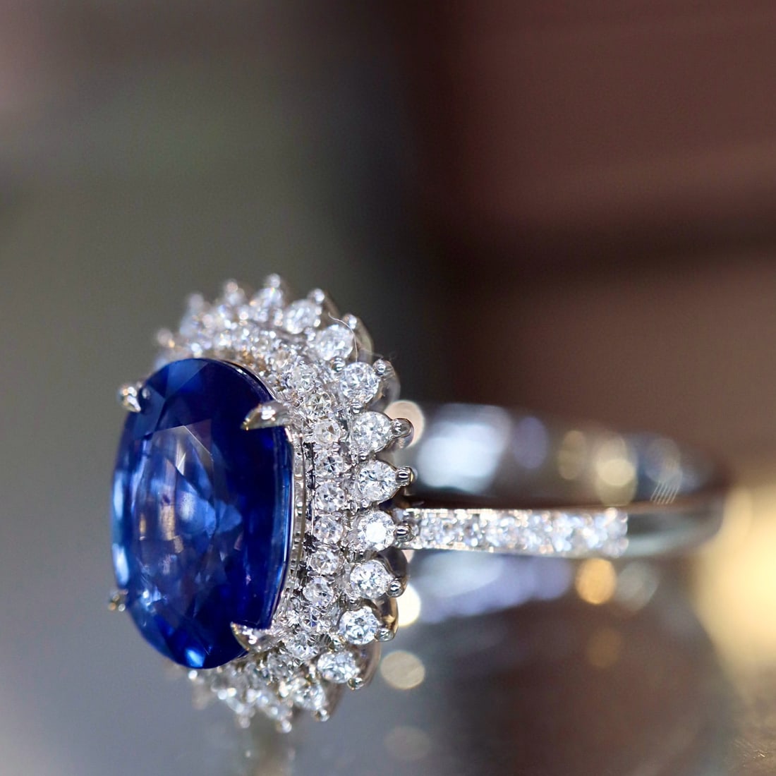 14k Gold 2.19 Ctw Natural Sapphire & Diamond Ring - 2